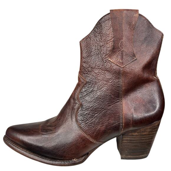 Oak Tree Farms Baila Brown Leather Victorian Western Ankle Boot Size US 11 - Picture 3 of 12